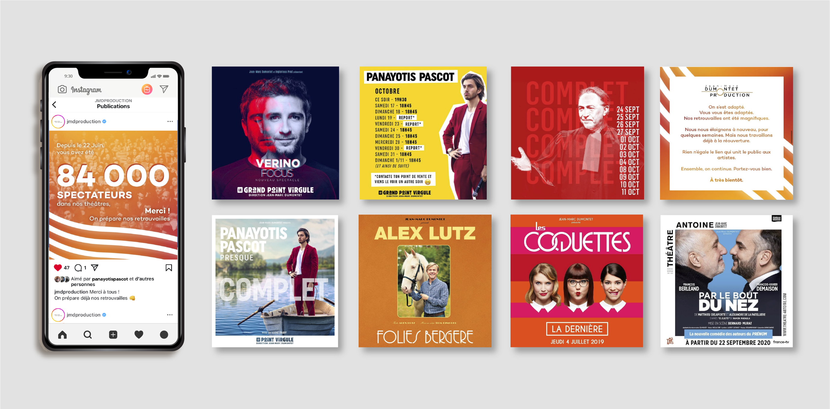 Posts instagram divers pour Jean Marc Dumontet Production