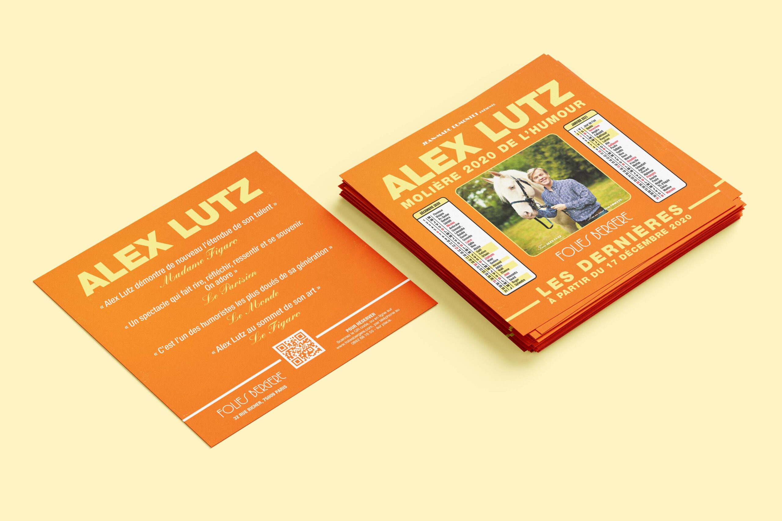 Flyer carré pour l'artiste Alex Lutz