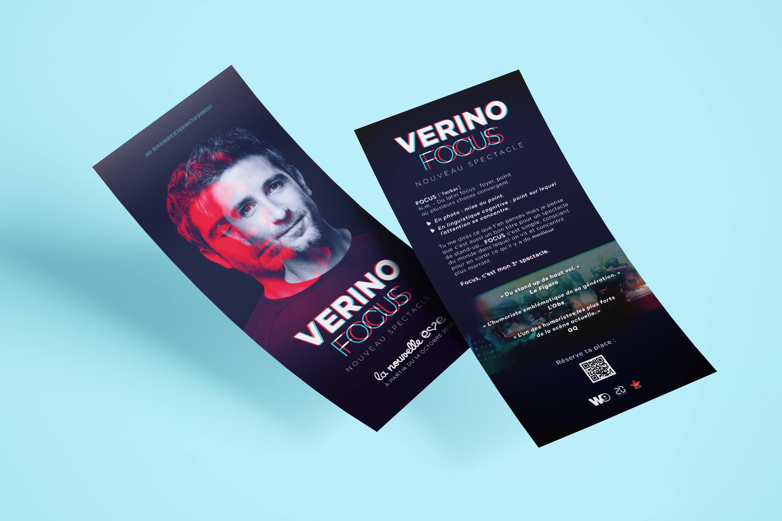 Flyer DL pour le comédien Verino à paris