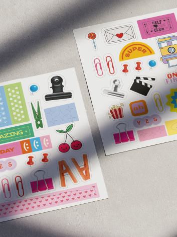 stickers marabout junk journal 2 planches