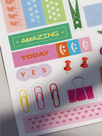 stickers marabout junk journal 1 planche