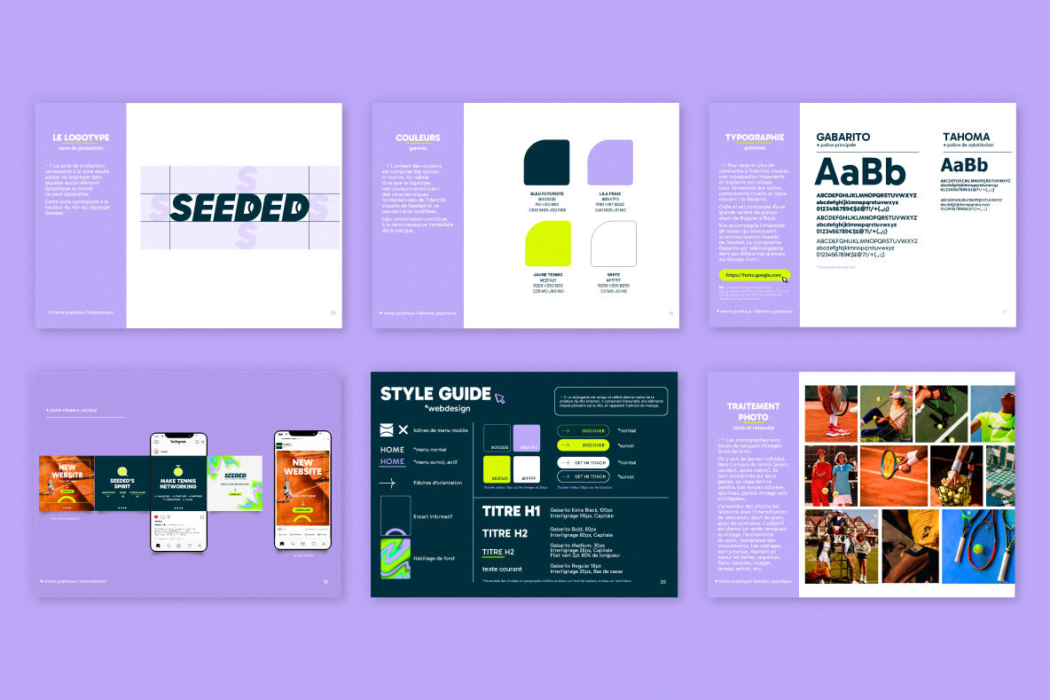 aperçu de la charte graphique de la marque seeded